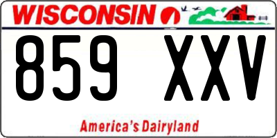 WI license plate 859XXV