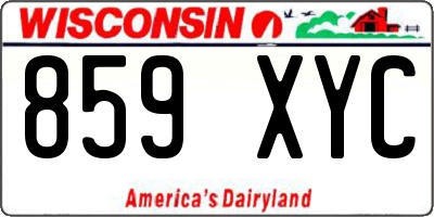 WI license plate 859XYC