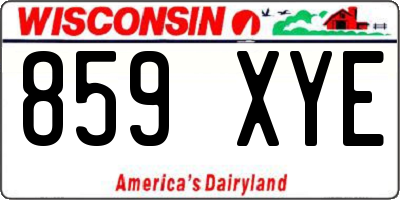 WI license plate 859XYE