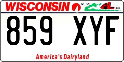 WI license plate 859XYF