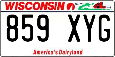 WI license plate 859XYG