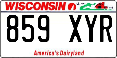 WI license plate 859XYR