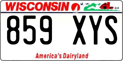 WI license plate 859XYS