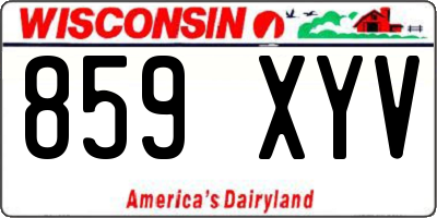 WI license plate 859XYV
