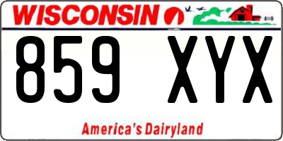 WI license plate 859XYX