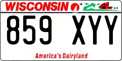 WI license plate 859XYY