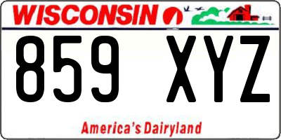 WI license plate 859XYZ