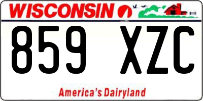WI license plate 859XZC