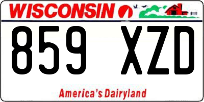 WI license plate 859XZD