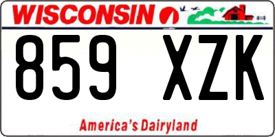 WI license plate 859XZK