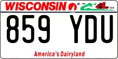 WI license plate 859YDU