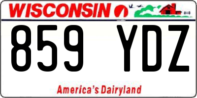 WI license plate 859YDZ