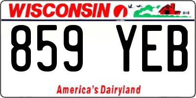 WI license plate 859YEB