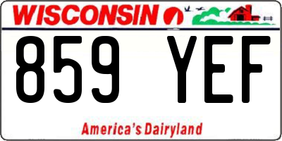 WI license plate 859YEF
