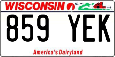 WI license plate 859YEK