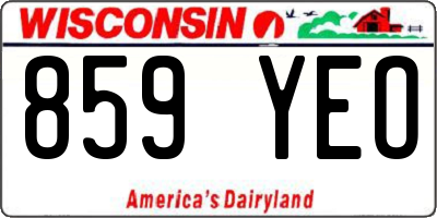 WI license plate 859YEO