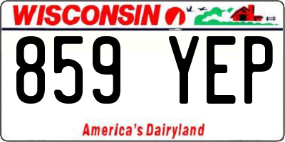 WI license plate 859YEP