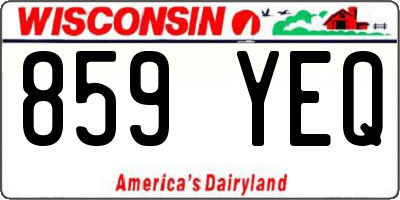 WI license plate 859YEQ