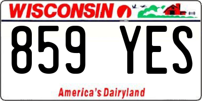WI license plate 859YES