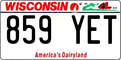 WI license plate 859YET