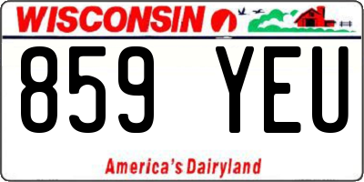 WI license plate 859YEU