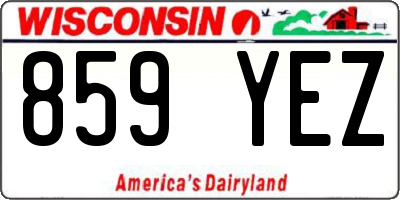 WI license plate 859YEZ
