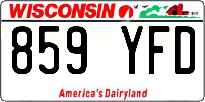 WI license plate 859YFD