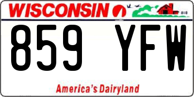 WI license plate 859YFW