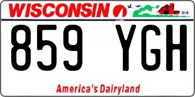 WI license plate 859YGH