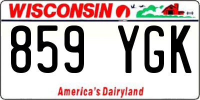 WI license plate 859YGK