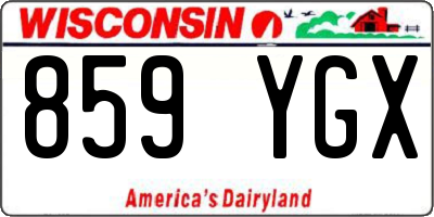 WI license plate 859YGX