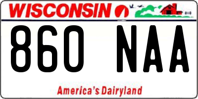 WI license plate 860NAA