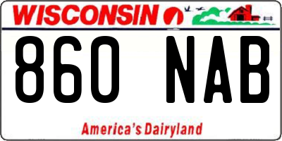 WI license plate 860NAB