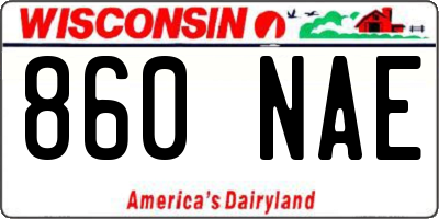 WI license plate 860NAE