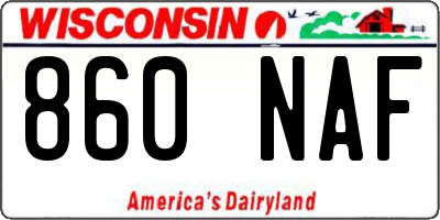 WI license plate 860NAF