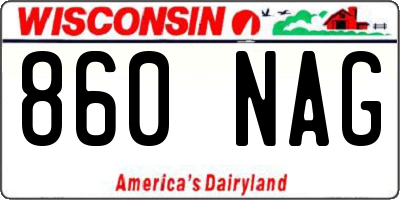 WI license plate 860NAG