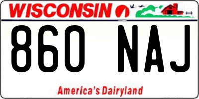 WI license plate 860NAJ