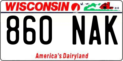 WI license plate 860NAK