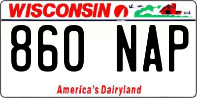 WI license plate 860NAP
