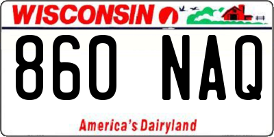 WI license plate 860NAQ