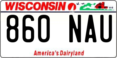 WI license plate 860NAU