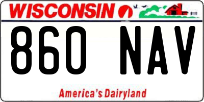 WI license plate 860NAV