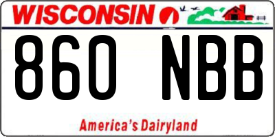 WI license plate 860NBB