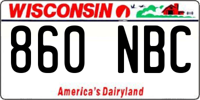 WI license plate 860NBC