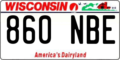 WI license plate 860NBE