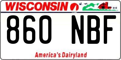 WI license plate 860NBF