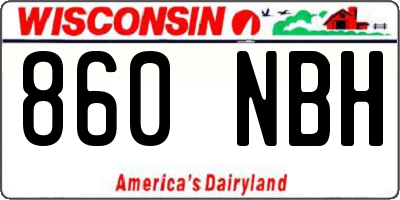 WI license plate 860NBH