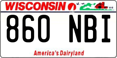 WI license plate 860NBI