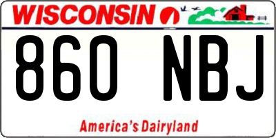 WI license plate 860NBJ
