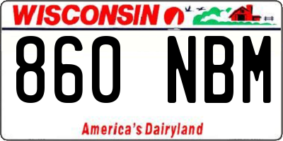 WI license plate 860NBM
